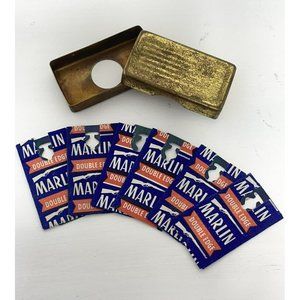 Gillette brass razor case With 6 Marlin blades in box